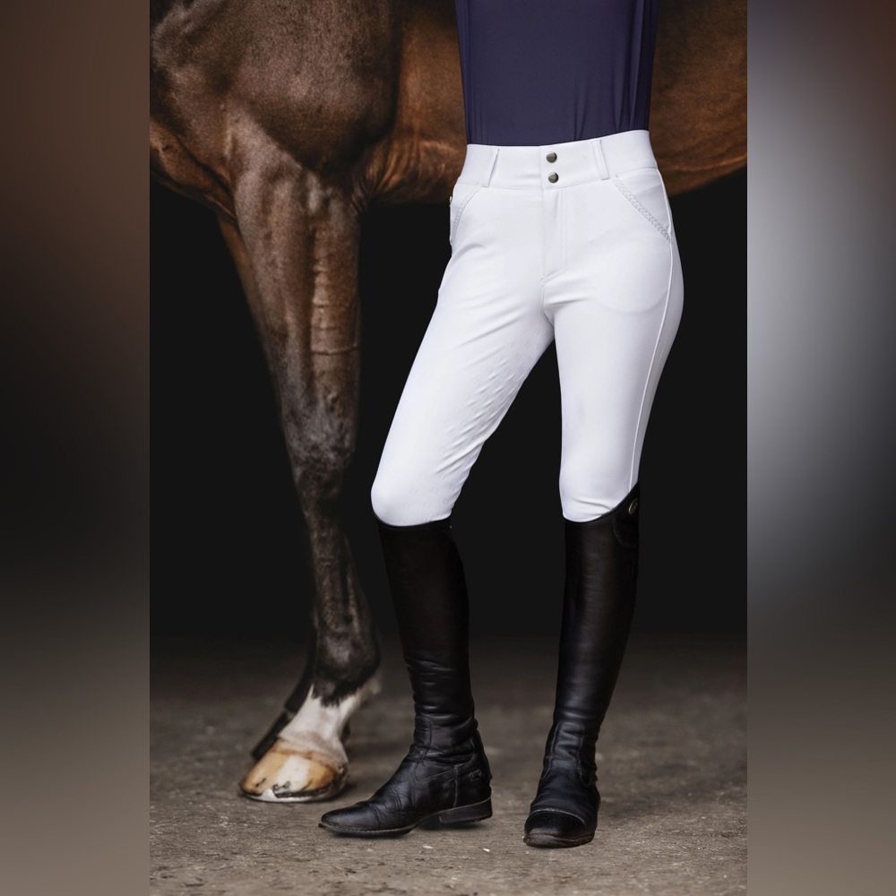 70 Degrees Cavalry Breeches with Full Seat Silicone Grip - Show White M/28